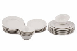 Hermia Juego de Cena de Porcelana de 24 Piezas Blanco